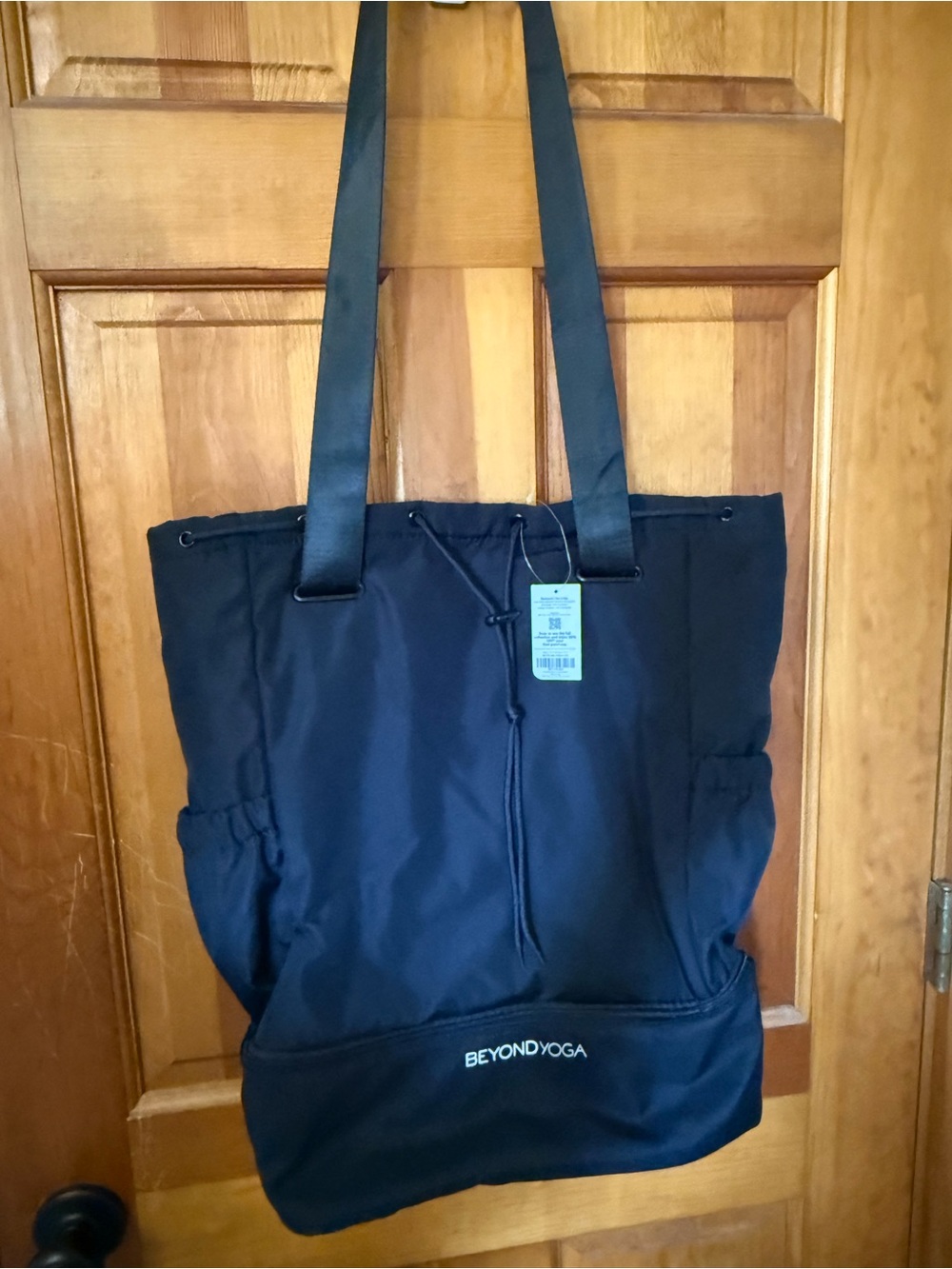 Beyond Yoga Black Tote with Branded Yellow Tag